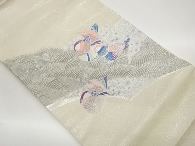 JAPANESE KIMONO / PLATINUM FOIL MANDARIN DUCK / MANDARIN DUCK / WAVES 